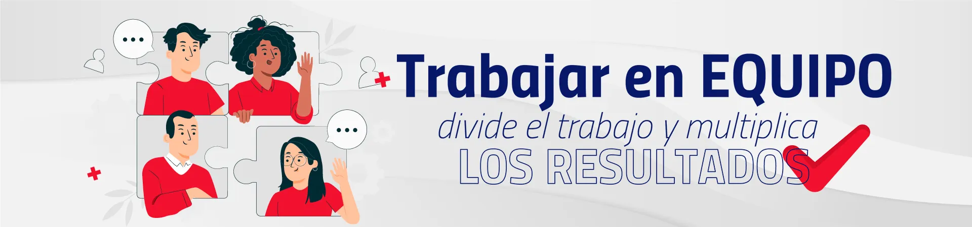 Edeso, imagen con un puzle de personas que tiene el siguiente texto "Trabajar en equipo, divide el trabajo y multiplica los resultados"