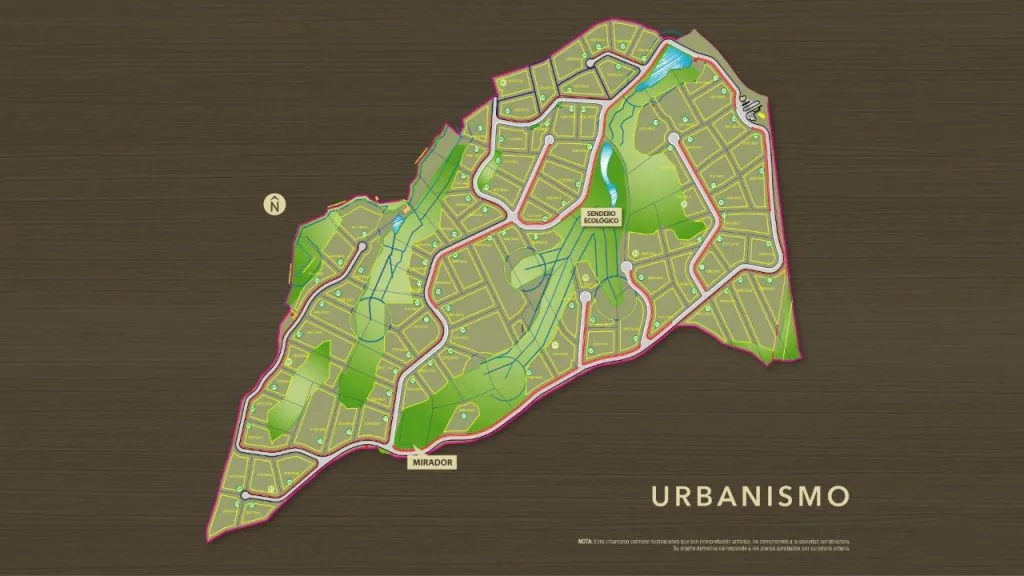 Edeso, galería del proyecto Jardines de Cimarronas mapa de urbanismo