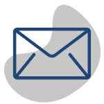 Edeso, Icono gris, azul y rojo que representa una carta de envío de email