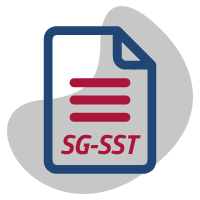 Edeso, Icono gris, azul y rojo que representa un documento de sg-sst