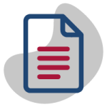Edeso, Icono gris, azul y rojo que representa la escritura de un documento