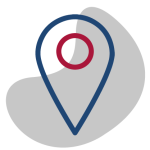 Edeso, Icono gris, azul y rojo que representa la localización de EDESO