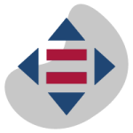 Edeso, Icono gris, azul y rojo que representa cuadros de igualdad