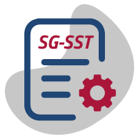 Edeso, Icono gris, azul y rojo que representa documento de igiene sg-sst