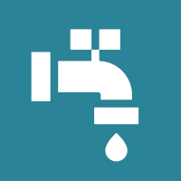 Edeso, icono agua marina, llave color blanca, servicios públicos