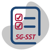 Edeso, Icono gris, azul y rojo que representa un documento de lista check sg-sst