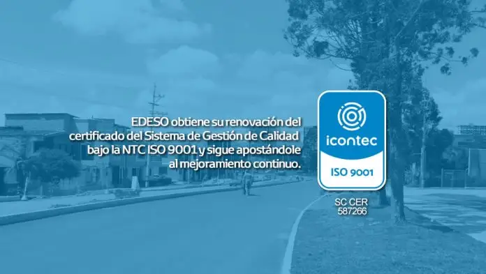 EDESO obtiene su renovación del certificado ICONTEC NTC ISO 9001
